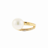 18KG 11.0mm Natural Color South Sea White Pearl Diamond Ring 