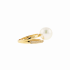 18KG 11.0mm Natural Color South Sea White Pearl Diamond Ring 