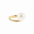 18KG 11.0mm Natural Color South Sea White Pearl Diamond Ring 