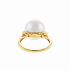 18KG 12.6mm Natural Color South Sea White Pearl Diamond Ring