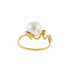 18KG 9.3X9.6mm Natural Color South Sea White Pearl Diamond Ring