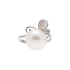 14KG 11.1X11.6mm Natural Color South Sea White Pearl and Shell Ring