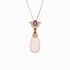 18KG Amethyst Pink Sapphire Quartz Diamond Pendant