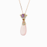 18KG Amethyst Pink Sapphire Quartz Diamond Pendant