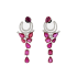 18KG 6.25ct Natural Unheated Mozambique Intense Red Ruby Diamond Earrings GRC