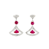 18KG 1.55ct Natural Mozambique Red Ruby Diamond Earrings SGTC