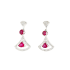 18KG 1.55ct Natural Mozambique Red Ruby Diamond Earrings SGTC