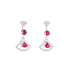 18KG 1.55ct Natural Mozambique Red Ruby Diamond Earrings SGTC