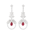 18KG 1.28ct Natural Mozambique Vivid Pigeon's Blood Red Ruby Diamond Earrings GRC