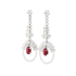 18KG 1.28ct Natural Mozambique Vivid Pigeon's Blood Red Ruby Diamond Earrings GRC