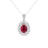 18KG 0.97ct Natural Mozambique Vivid Pigeon's Blood Red Ruby Diamond Necklace GRC