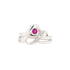 PT850 0.10ct Natural Unheated Mozambique Red Ruby Diamond Ring GA