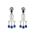 18KG 2.83ct Natural Sri Lanka Vivid Royal Blue Sapphire Diamond Earrings GRC