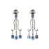 18KG 2.83ct Natural Sri Lanka Vivid Royal Blue Sapphire Diamond Earrings GRC