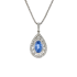 PT950&18KG 2.11ct Natural Unheated Sri Lanka Blue Sapphire Diamond Necklace GIA