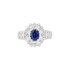 18KG 0.92ct Natural Sri Lanka Vivid Royal Blue Sapphire Diamond Ring GRL