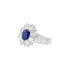 18KG 0.92ct Natural Sri Lanka Vivid Royal Blue Sapphire Diamond Ring GRL