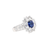 18KG 0.92ct Natural Sri Lanka Vivid Royal Blue Sapphire Diamond Ring GRL