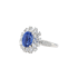 18KG 3.0ct Natural Sri Lanka Vibrant CornFlower Blue Sapphire Diamond Ring