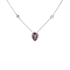 18KG 1.17ct Natural Unheated Sri Lanka Purplish Pink Sapphire Diamond Necklace GIA