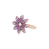 14KG 0.125ct Natural Sri Lanka Pink Sapphire Diamond Flower Ring