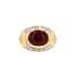 14KG 4ct+ Natural Untreated Red Tourmaline Diamond Ring