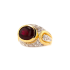 14KG 4ct+ Natural Untreated Red Tourmaline Diamond Ring