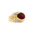 14KG 4ct+ Natural Untreated Red Tourmaline Diamond Ring