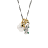 18K Solid Gold Akoya Pearl Natural Emerald Diamond AQUARIUS Pendant