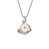 18K Solid Gold Akoya Pearl Natural Emerald Diamond PISCES Pendant