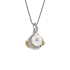 18K Solid Gold Akoya Pearl Natural Emerald Diamond PISCES Pendant